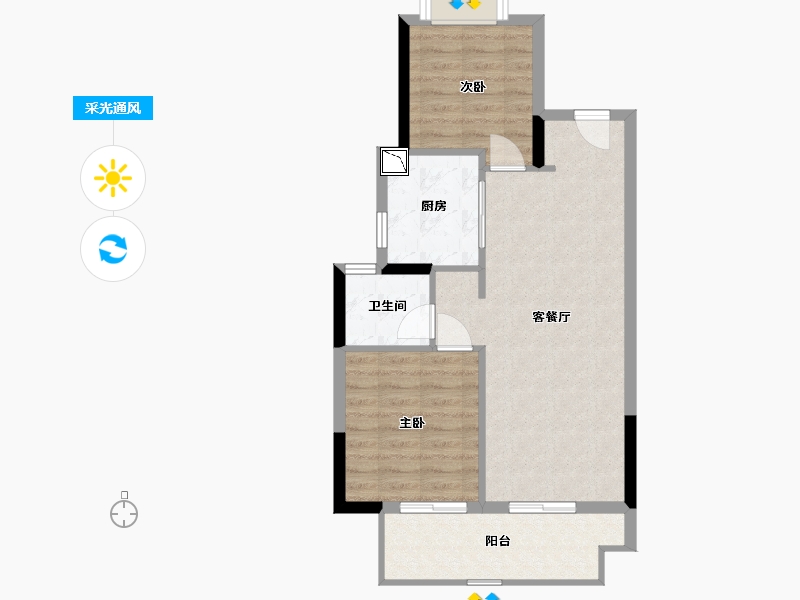 江苏省-南通市-悦湖四季-65.99-户型库-采光通风