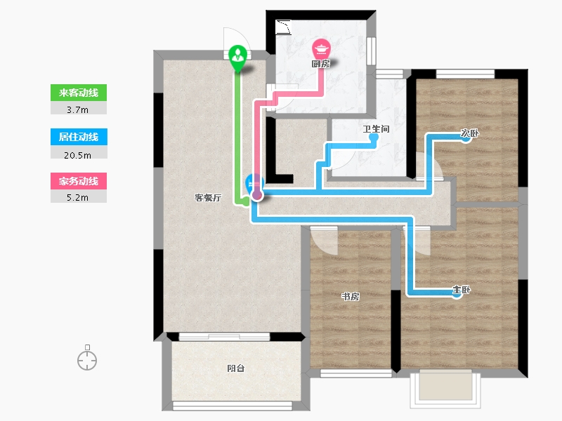 江苏省-盐城市-雨润星雨华府-80.00-户型库-动静线