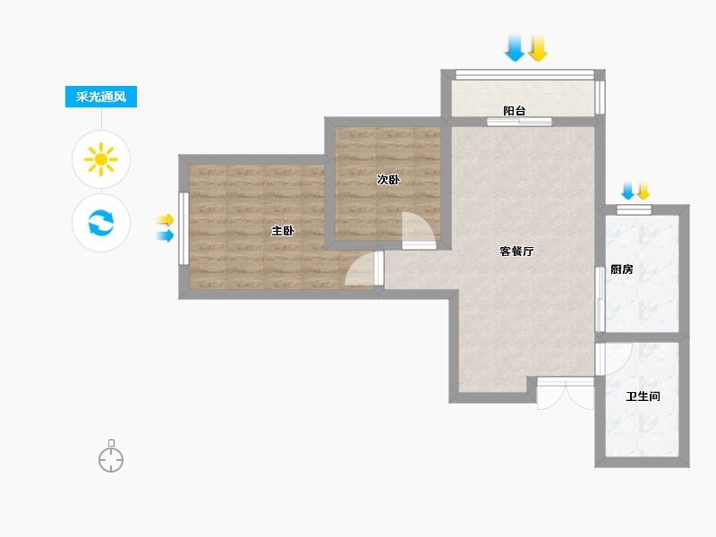 甘肃省-兰州市-九洲城二期-62.26-户型库-采光通风