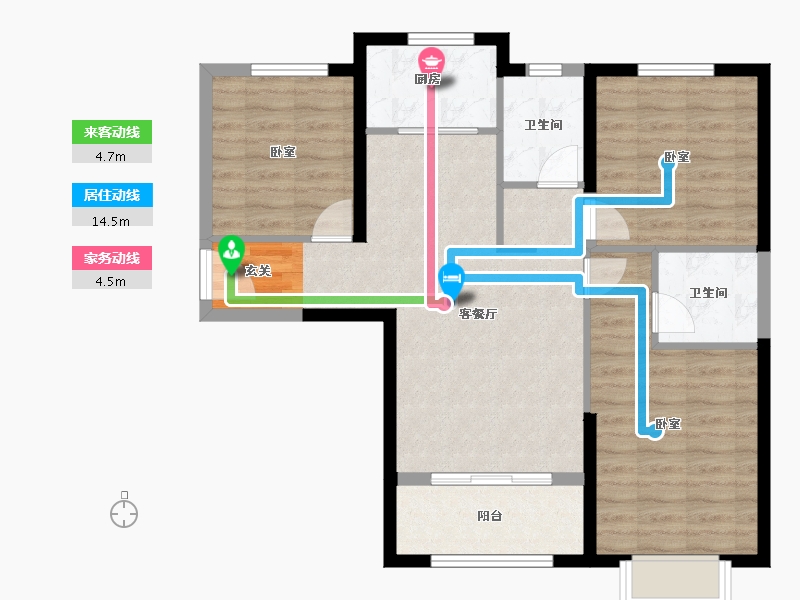 甘肃省-兰州市-合兴嘉园-79.92-户型库-动静线