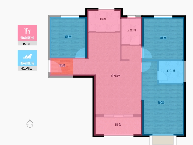 甘肃省-兰州市-合兴嘉园-79.92-户型库-动静分区