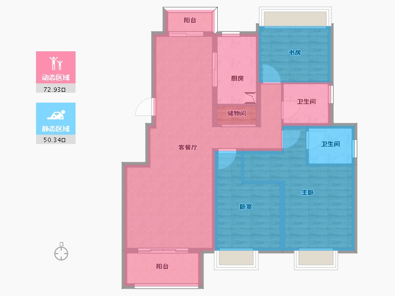 江苏省-无锡市-复地公园城邦达令港-110.20-户型库-动静分区