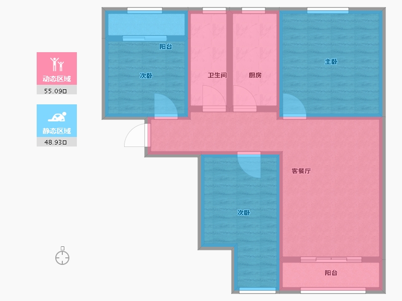 甘肃省-兰州市-九洲城二期-92.10-户型库-动静分区