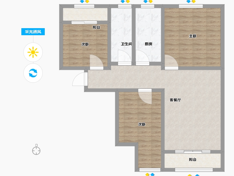 甘肃省-兰州市-九洲城二期-92.10-户型库-采光通风