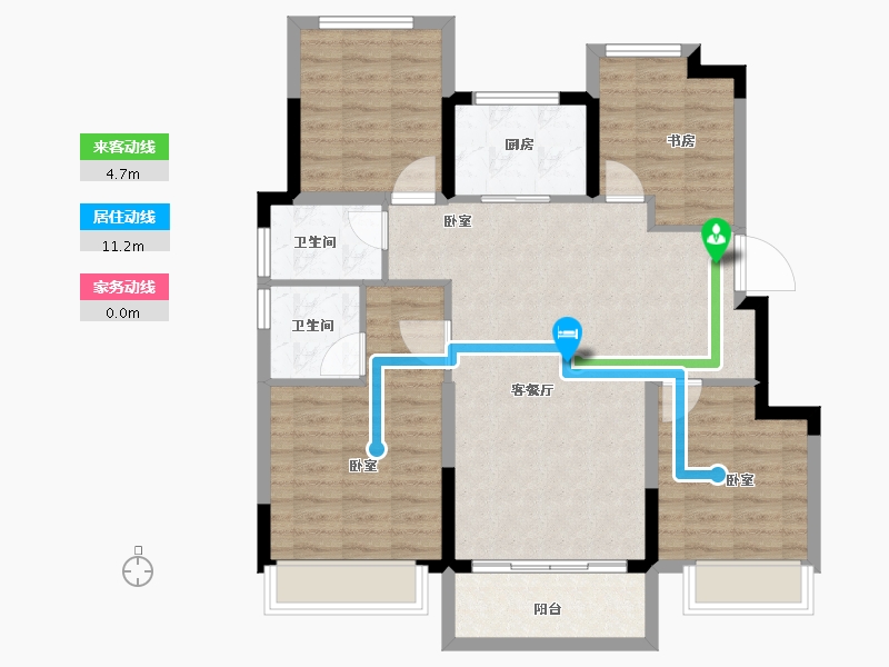 浙江省-杭州市-临栖云府-94.10-户型库-动静线