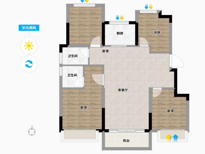 浙江省-杭州市-临栖云府-94.10-户型库-采光通风