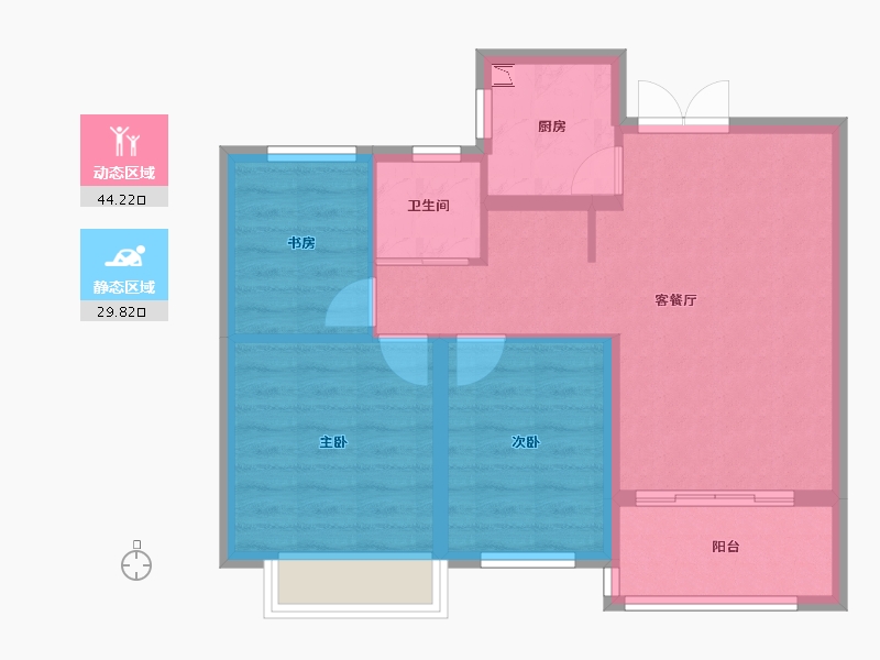 江苏省-徐州市-枫林学府-66.25-户型库-动静分区