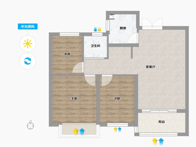 江苏省-徐州市-枫林学府-66.25-户型库-采光通风