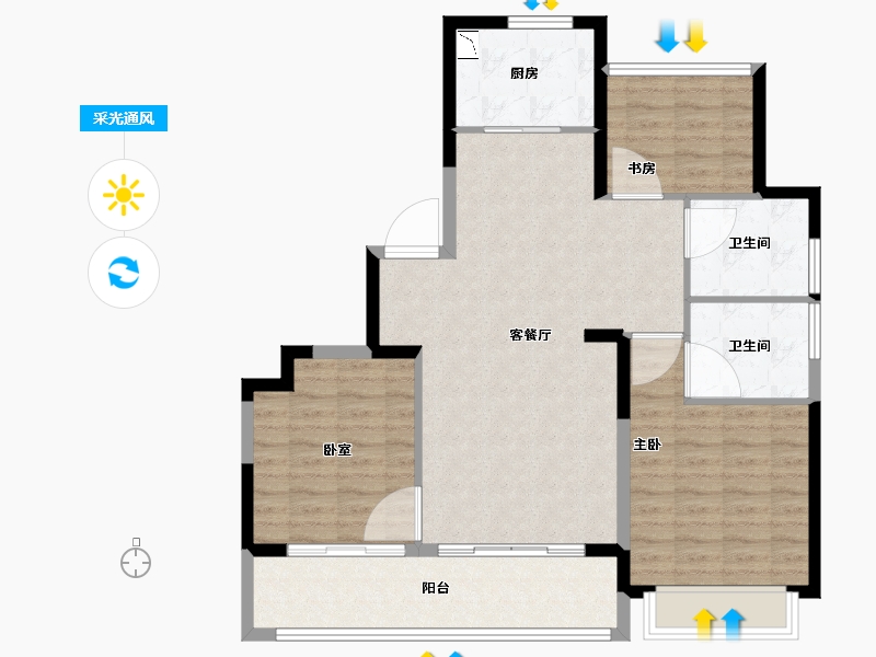 江苏省-苏州市-九龙仓翠樾庭-97.01-户型库-采光通风