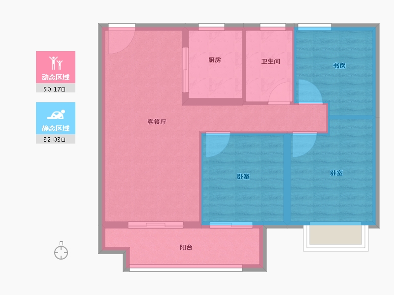 江苏省-扬州市-蓝湾臻园-74.10-户型库-动静分区