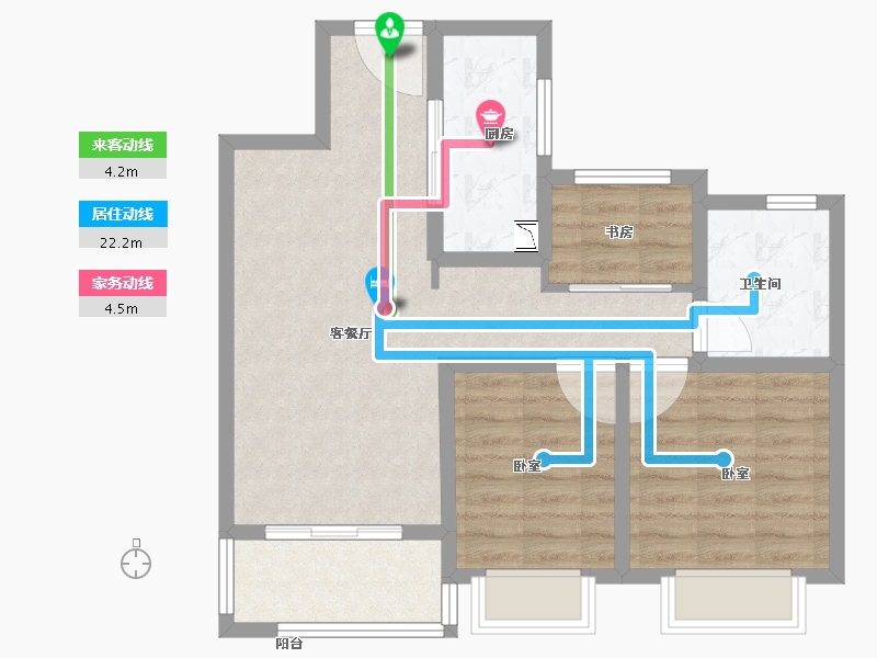 江苏省-无锡市-融创大塘御园-71.00-户型库-动静线