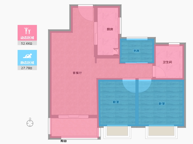 江苏省-无锡市-融创大塘御园-71.00-户型库-动静分区