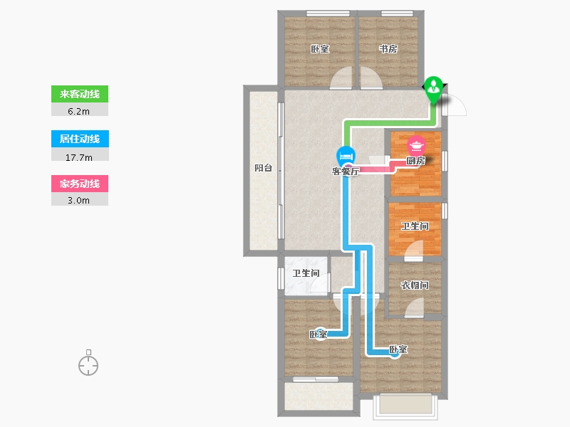 浙江省-杭州市-世茂璀璨澜庭-101.03-户型库-动静线