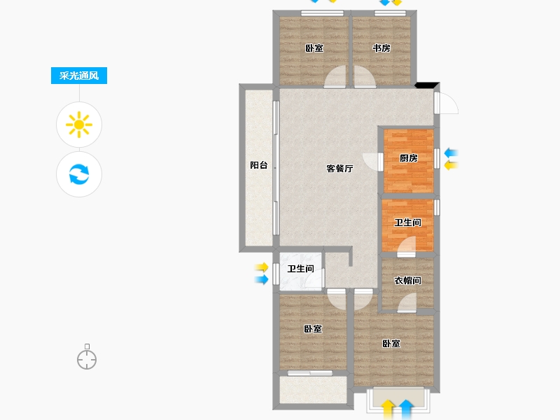 浙江省-杭州市-世茂璀璨澜庭-101.03-户型库-采光通风