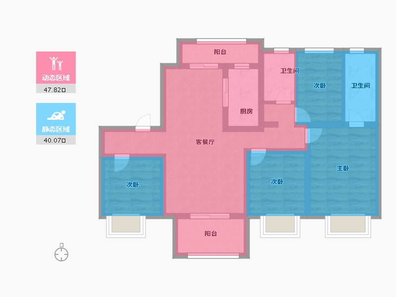 江苏省-扬州市-万科北宸之光-76.01-户型库-动静分区