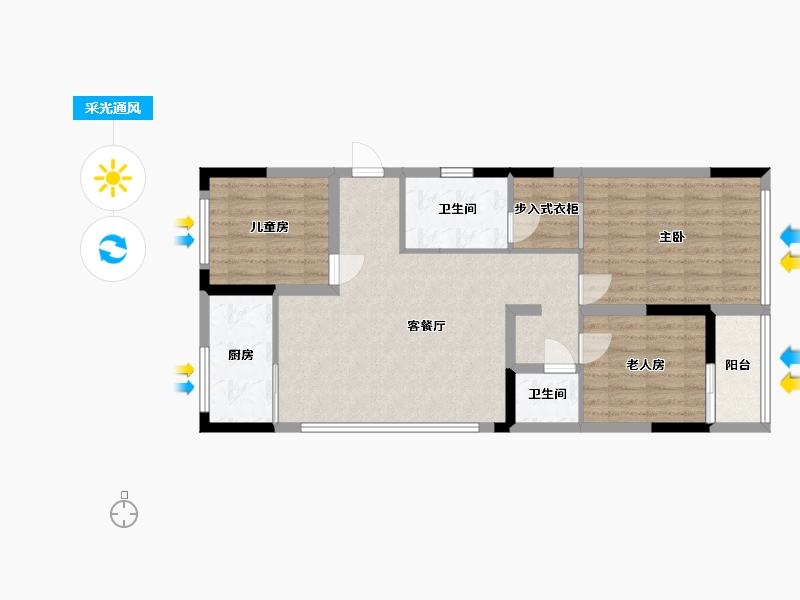 浙江省-杭州市-万达同心湾-82.97-户型库-采光通风