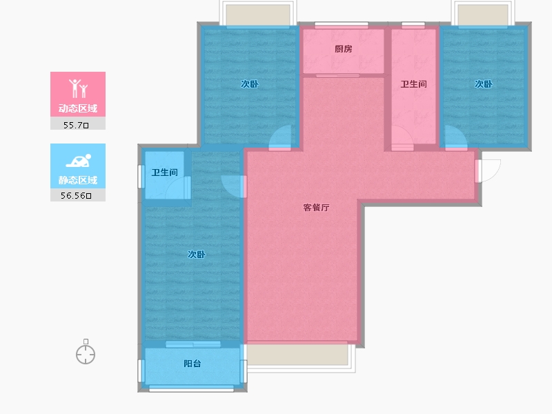 陕西省-安康市-金力源名苑-99.99-户型库-动静分区