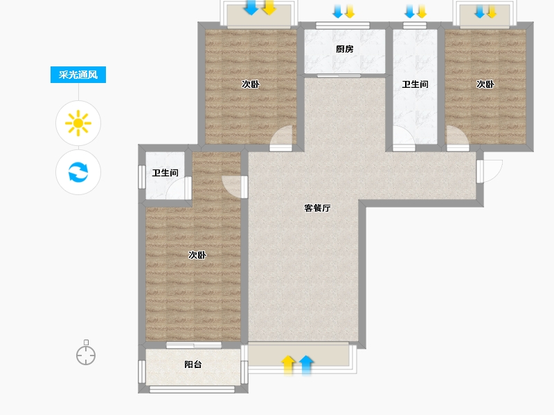 陕西省-安康市-金力源名苑-99.99-户型库-采光通风