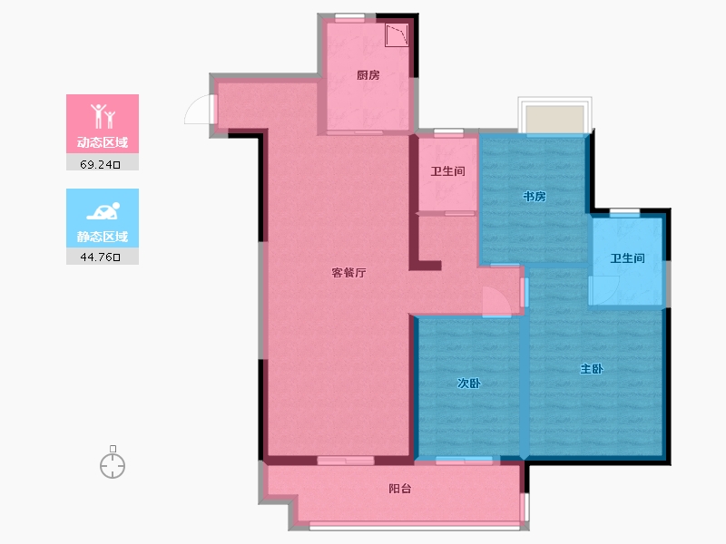 江苏省-淮安市-建华玖珑湾-101.99-户型库-动静分区