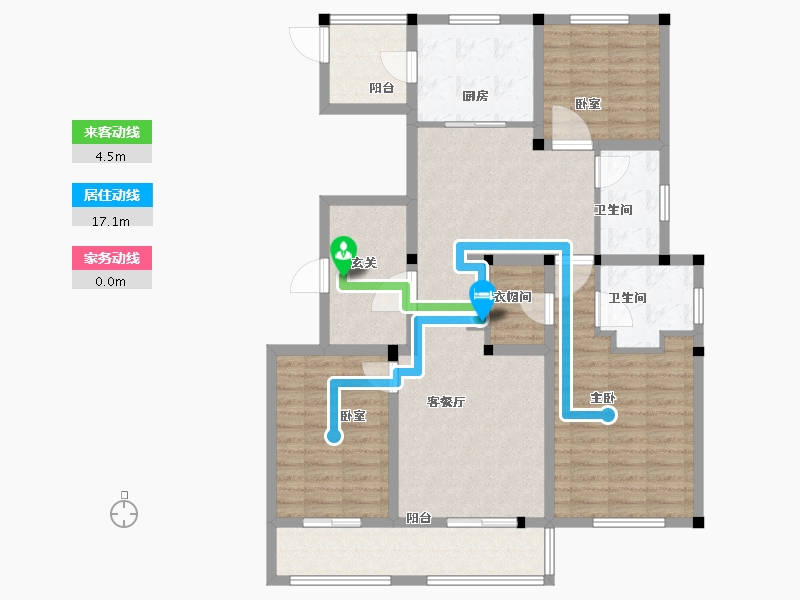 江苏省-苏州市-金茂城市花园-113.01-户型库-动静线