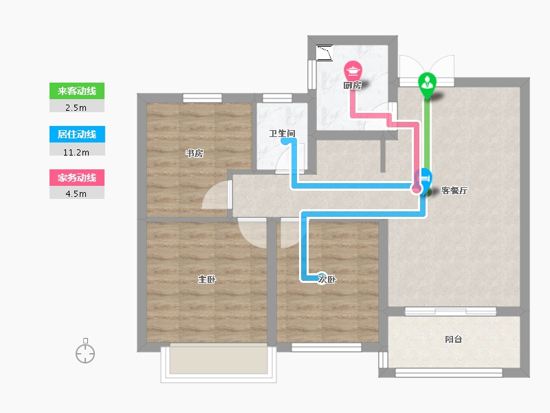 江苏省-徐州市-枫林学府-69.88-户型库-动静线