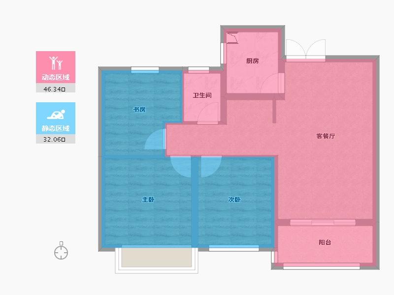 江苏省-徐州市-枫林学府-69.88-户型库-动静分区