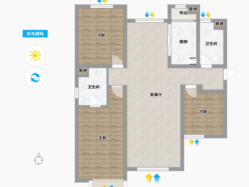 甘肃省-兰州市-银河世茂璀璨天宸-97.09-户型库-采光通风