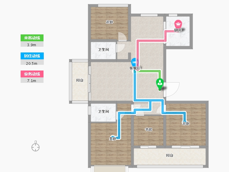 江苏省-盐城市-书香甲第-122.00-户型库-动静线