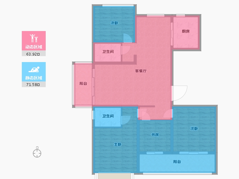 江苏省-盐城市-书香甲第-122.00-户型库-动静分区