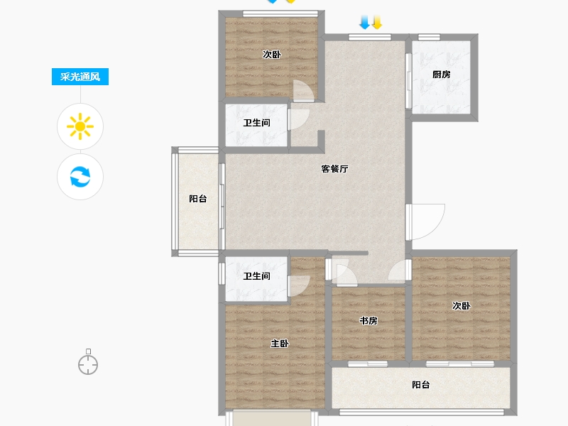 江苏省-盐城市-书香甲第-122.00-户型库-采光通风