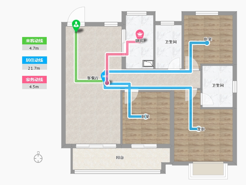 江苏省-泰州市-中海九樾-86.00-户型库-动静线