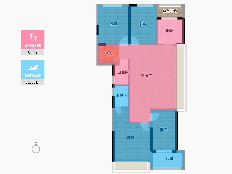 浙江省-杭州市-滨耀城-86.18-户型库-动静分区