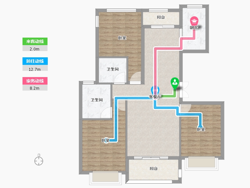 江苏省-南京市-绿城云栖玫瑰园-102.00-户型库-动静线