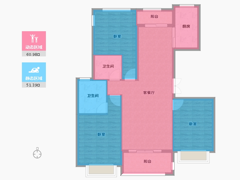 江苏省-南京市-绿城云栖玫瑰园-102.00-户型库-动静分区