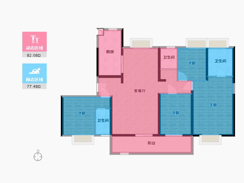 江苏省-南通市-中南江滨悦-144.01-户型库-动静分区