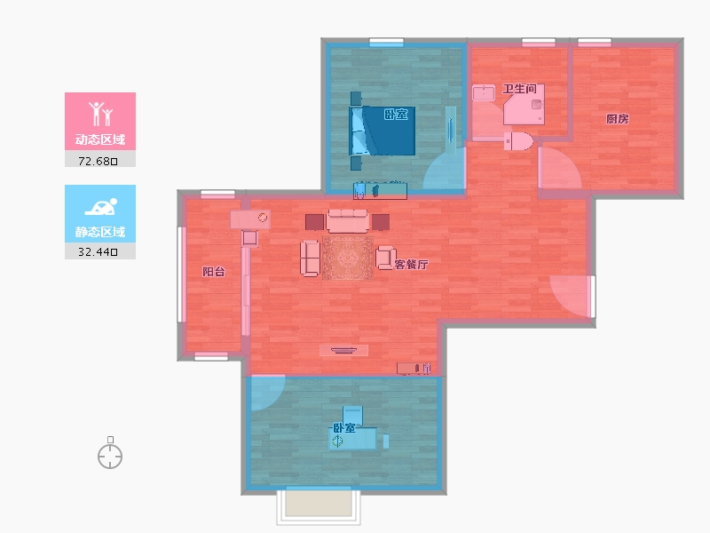 江苏省-南京市-禹洲吉庆里-96.00-户型库-动静分区