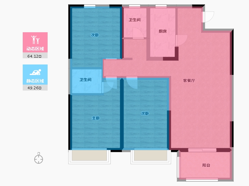 江苏省-连云港市-华宇·观澜名苑-101.30-户型库-动静分区