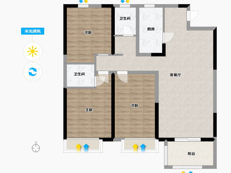 江苏省-连云港市-华宇·观澜名苑-101.30-户型库-采光通风