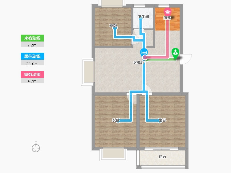 江苏省-盐城市-阜宁水岸丽都-76.00-户型库-动静线