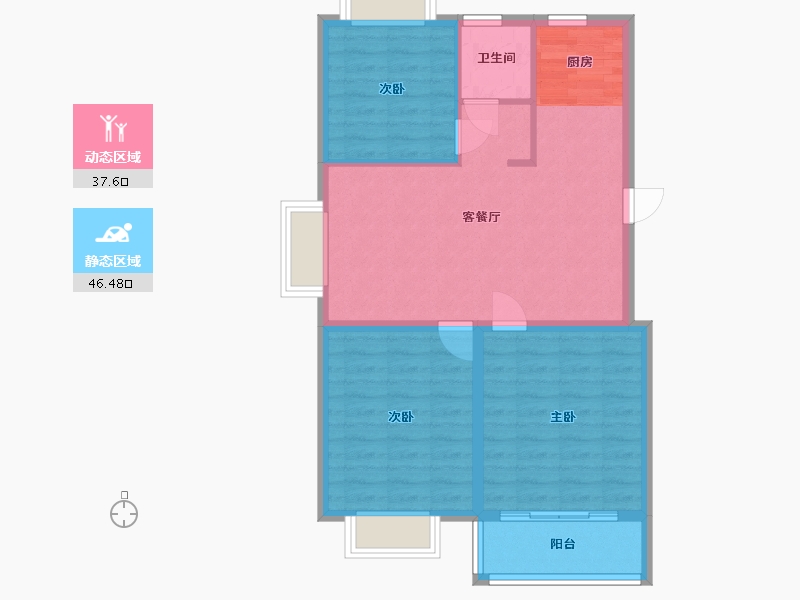 江苏省-盐城市-阜宁水岸丽都-76.00-户型库-动静分区