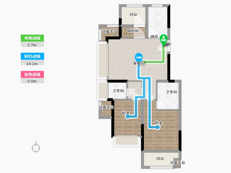 浙江省-杭州市-嘉裕天城二期-71.00-户型库-动静线