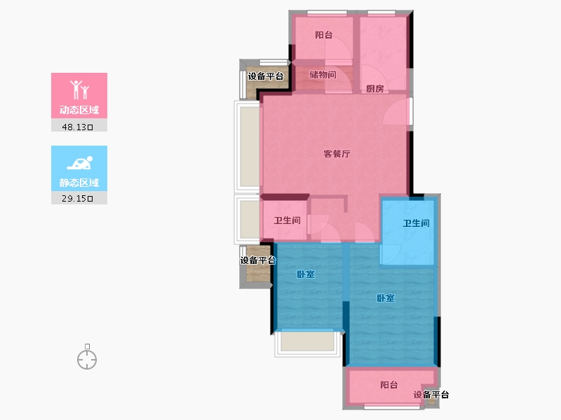 浙江省-杭州市-嘉裕天城二期-71.00-户型库-动静分区