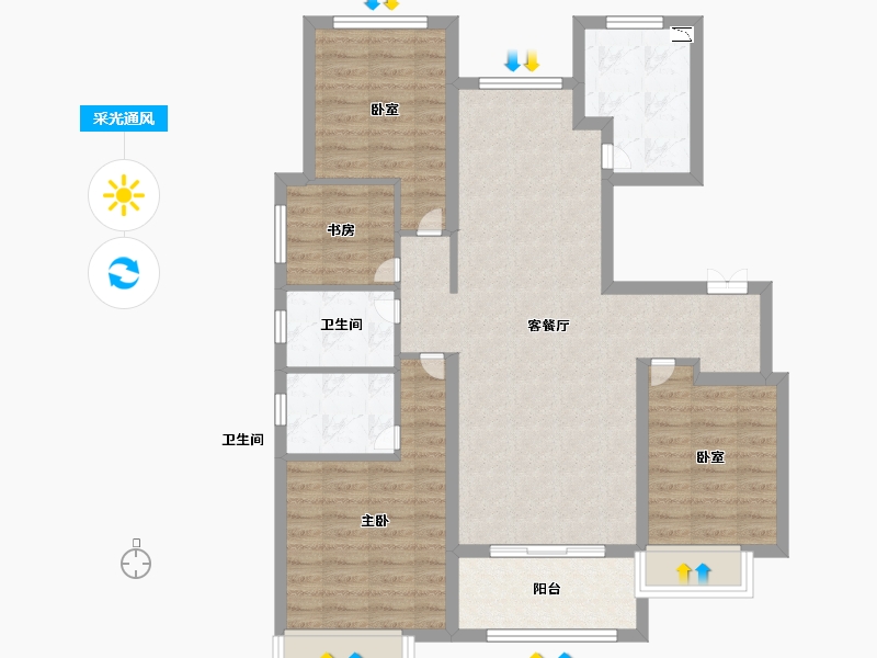 江苏省-苏州市-中海·寰湖时代-96.00-户型库-采光通风