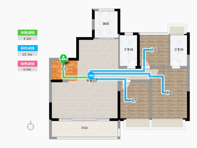 江苏省-苏州市-苏高新熙境云庭-111.99-户型库-动静线