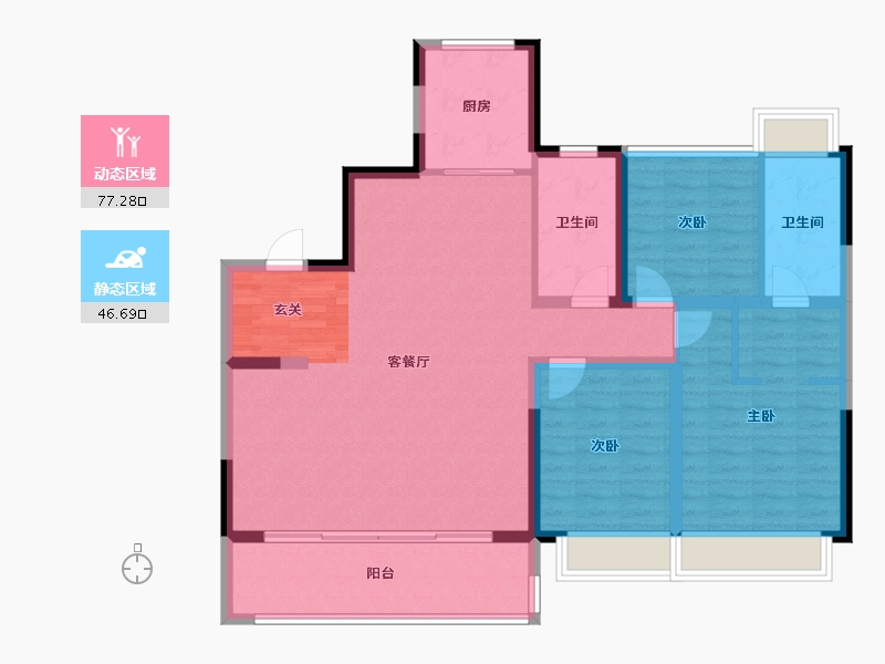 江苏省-苏州市-苏高新熙境云庭-111.99-户型库-动静分区