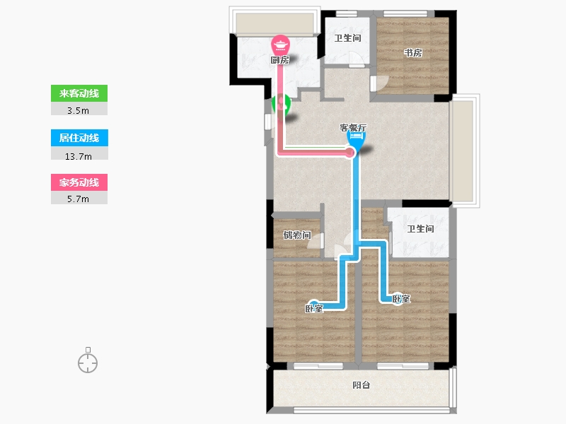 浙江省-杭州市-香栖天第-84.00-户型库-动静线