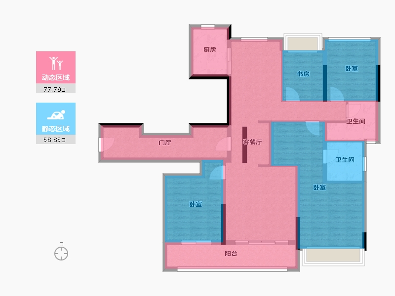 浙江省-杭州市-融创玖樟台-120.92-户型库-动静分区