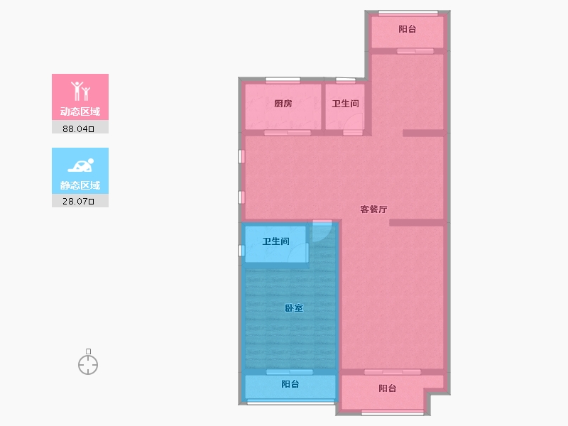 江苏省-泰州市-圆融杏港花苑-103.87-户型库-动静分区