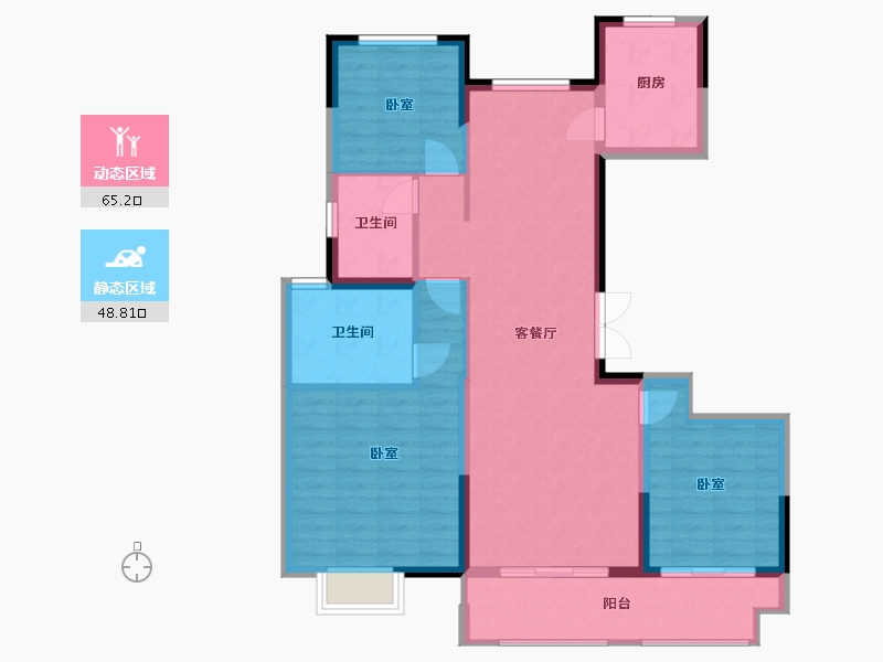 江苏省-盐城市-东台恒大翡翠龙庭-102.99-户型库-动静分区