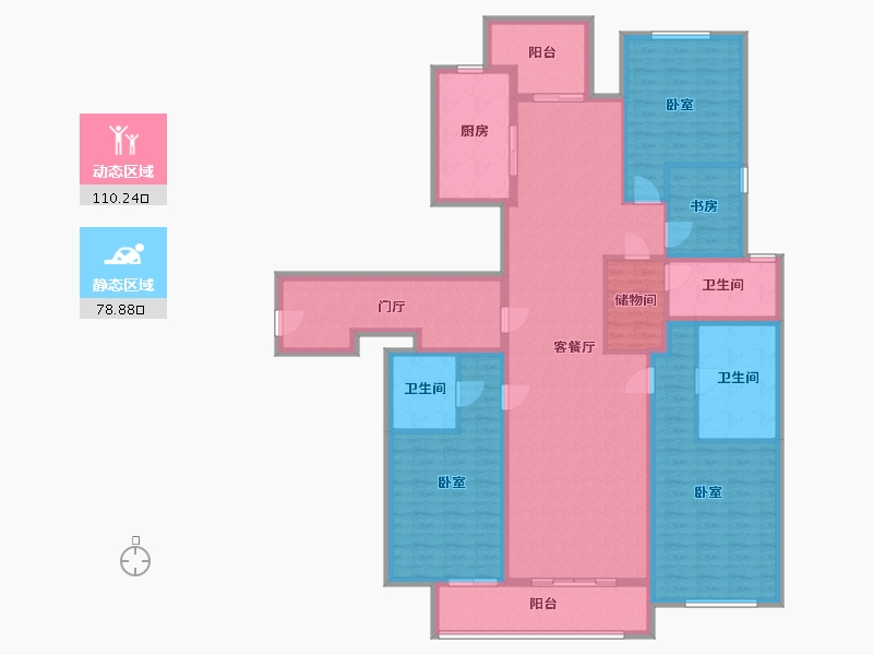 浙江省-杭州市-天都城天熙公馆-170.32-户型库-动静分区